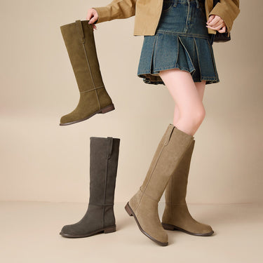 Women’s Suede Knee High Boots-Footwear for women-CaldwellVoss