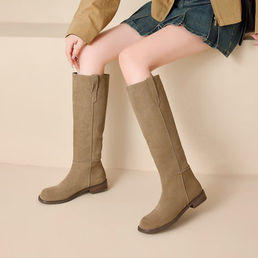 Women’s Suede Knee High Boots-Footwear for women-CaldwellVoss