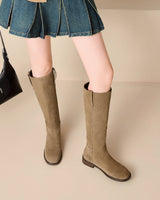 Women’s Suede Knee High Boots-Footwear for women-CaldwellVoss