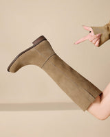 Women’s Suede Knee High Boots-Footwear for women-CaldwellVoss