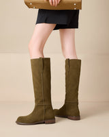 Women’s Suede Knee High Boots-Footwear for women-CaldwellVoss