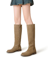 Women’s Suede Knee High Boots-Footwear for women-CaldwellVoss