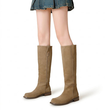 Women’s Suede Knee High Boots-Footwear for women-CaldwellVoss