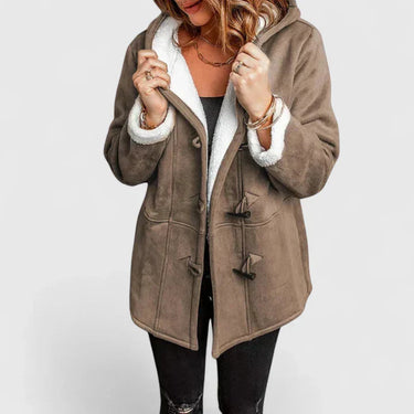 Women’s Suede Toggle Coat with Hood-Coats for women-CaldwellVoss