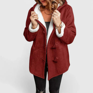 Women’s Suede Toggle Coat with Hood-Coats for women-CaldwellVoss