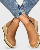 Women’s Suede Wedge Ankle Boots-Footwear for women-CaldwellVoss