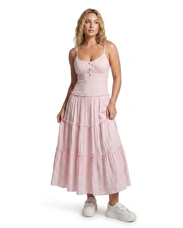 Women’s Tiered Spaghetti Strap Midi Dress-Maxi Dress-CaldwellVoss
