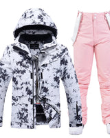 Women’s Two Piece Hooded Ski Suit with Bib Pants-Sets for women-CaldwellVoss