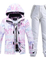 Women’s Two Piece Hooded Ski Suit with Bib Pants-Sets for women-CaldwellVoss