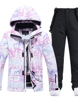 Women’s Two Piece Hooded Ski Suit with Bib Pants-Sets for women-CaldwellVoss