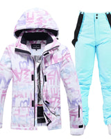 Women’s Two Piece Hooded Ski Suit with Bib Pants-Sets for women-CaldwellVoss