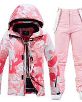 Women’s Two Piece Hooded Ski Suit with Bib Pants-Sets for women-CaldwellVoss