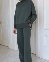Women’s Two-Piece Knit Mock Neck Set-Sets for women-CaldwellVoss