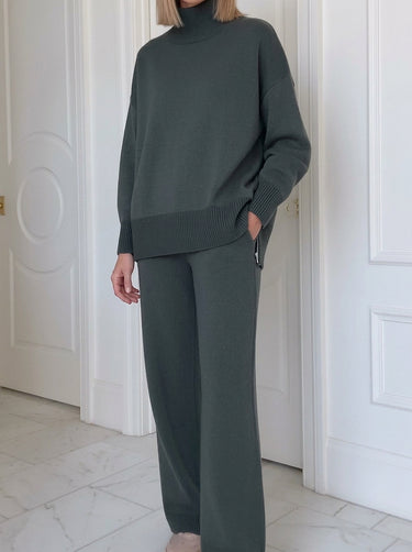 Women’s Two-Piece Knit Mock Neck Set-Sets for women-CaldwellVoss