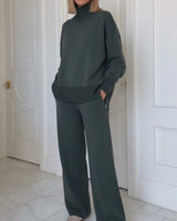 Women’s Two-Piece Knit Mock Neck Set-Sets for women-CaldwellVoss