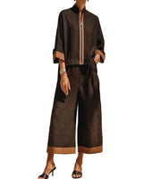 Women’s Two-Piece Set with Zip-Front Top and Wide-Leg Trousers-Sets for women-CaldwellVoss