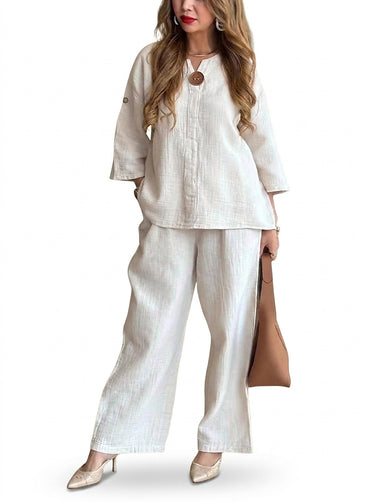 Women’s Two-Piece Tunic and Wide Leg Trouser Set-Two-piece Set-CaldwellVoss