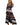 Women's V-Neck Button-Down Patterned Maxi Dress Black