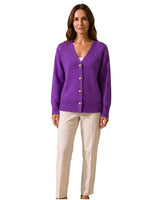 Women’s V-Neck Knit Cardigan with Heart Buttons-Cardigans for women-CaldwellVoss