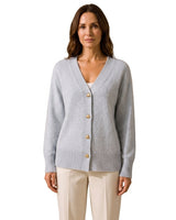 Women’s V-Neck Knit Cardigan with Heart Buttons-Cardigans for women-CaldwellVoss
