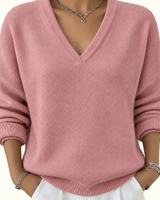 Women’s V-Neck Long Sleeve Knit Pullover-Sweaters for Women-CaldwellVoss
