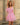 Women's V-Neck Tiered Fringe Mini Dress Pink