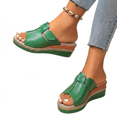 Women’s Wedge Sandals with Hook and Loop Strap-Footwear for women-CaldwellVoss