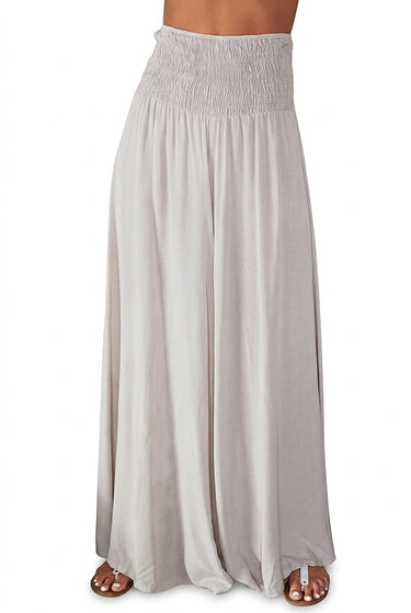 Women’s Wide Leg Smocked Waist Trousers-Pants for woman-CaldwellVoss