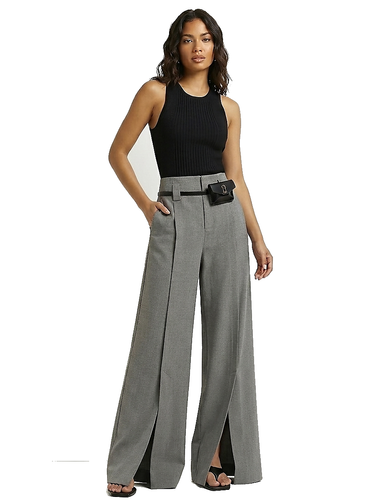 Women’s Wide Leg Trousers with Split Hem-Pants for Women-CaldwellVoss