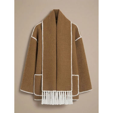 Women’s Wool Blend Cape Coat with Button Front-Coats for women-CaldwellVoss