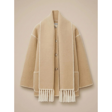Women’s Wool Blend Cape Coat with Button Front-Coats for women-CaldwellVoss