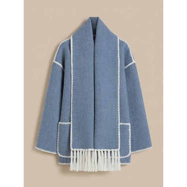 Women’s Wool Blend Cape Coat with Button Front-Coats for women-CaldwellVoss