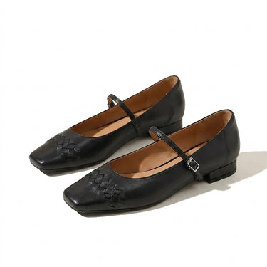 Women’s Woven Square Toe Mary Jane Flats-Footwear for women-CaldwellVoss