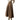 Dames Geplooide Maxi Rok met Hoge Taille Bruin