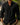 Men's Band Collar Textured Long Sleeve Shirt Black