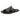 Men's Double Strap Buckle Sandals with Flat Sole Black
