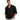 Men's Long-Sleeve Band Collar Henley Shirt with Textured Fabric Black