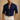 Men’s Long Sleeve Button Down Shirt with Collared Neck and Rolled Cuffs Navy Blue