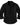 Men's Long Sleeve Point Collar Button-Front Shirt with Curved Hem Black