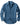 Men's Long Sleeve Point Collar Button-Front Shirt with Curved Hem Blue