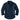 Men's Long Sleeve Point Collar Button-Front Shirt with Curved Hem Navy Blue