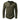 Men's Long-Sleeved Slub Texture Henley Shirt with Curved Hem Olive Green