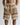 Men's Open Work Striped Drawstring Shorts Khaki