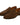 Mens Penny Loafers with Moc Toe Stitching and Low Heel Brown