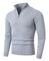 Men’s Quarter-Zip Cable Knit Sweater-sweaters for men-CaldwellVoss