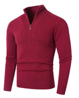 Men’s Quarter-Zip Cable Knit Sweater-sweaters for men-CaldwellVoss