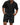Men's Quarter-Zip Polo and Shorts Set with Grid Texture Black