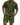 Men's Quarter-Zip Polo and Shorts Set with Grid Texture Green