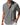 Men's Short Sleeve Band Collar Henley Shirt with Chest Pocket Gray
