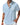 Men's Short Sleeve Band Collar Henley Shirt with Chest Pocket Light Blue